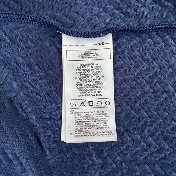 Adidas Ribbed Textured Golf Jacket Navy Large Full Zip - Picture 6 of 7